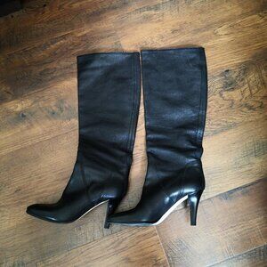 Franklin Elman Italy Soft Leather Knee High Boots Black Size US 9 EU 40